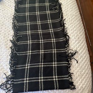 Panache knit infinity scarf. Black and ivory.